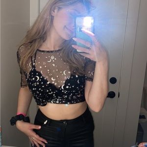 Mesh star galaxy Long Top/Dress